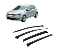 CarJoy Deflettori d'aria, deflettori laterali, compatibili con VW Polo V 6R 2009-2014, parapioggia, deflettori adesivi, 4 pezzi