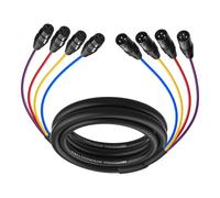 Carkio 4 canali da 1/4" TRS a XLR Female Snake Cables, 10ft 6.35mm Pro Audio Effects Snake for Live Live, Recording, Studios and Gigs - Patch, Amp, Mixer