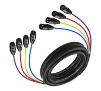 Carkio 4 canali da 1/4" TRS a XLR Female Snake Cables, 3ft 6.35mm Pro Audio Effects Snake for Live Live, Recording, Studios and Gigs - Patch, Amp, Mixer
