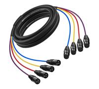 Carkio 4 canali da 1/4" TRS a XLR Female Snake Cables, 6ft 6.35mm Pro Audio Effects Snake for Live Live, Recording, Studios and Gigs - Patch, Amp, Mixer
