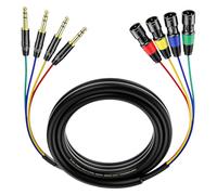 Carkio 4 canali XLR maschio a 1/4" TRS Snake Cables, 3ft 6.35mm Pro Audio Effects Snake for Live Live, Recording, Studios and Gigs - Patch, Amp, Mixer