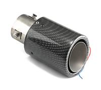 Carkio Car Exhaust Pipe Muffler Tip with Led Automobile Exhaust Muffler Tip Carbon Fiber Tail Pipa Racing Light 64 mm Inlet Roll Style Blue Flame