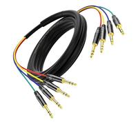 Carkio Cavo Snake a 4 canali, cavo audio 10ft 1/4", da TRS a TRS bilanciato da 1/4" con connettori a colori per stage professionale, tastiera, amplificatore, altoparlante e Live