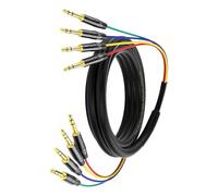 Carkio Cavo Snake a 4 canali, cavo audio da 1/4", da TRS a TRS bilanciato da 1/4" con connettori a colori per stage professionale, tastiera, amplificatore, altoparlante e Live
