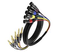 Carkio Cavo snake da 10 ft, XLR maschio a 8 canali da 1/4" TRS Audio Cable, jack stereo audio bilanciato da 6,35 mm maschio a XLR Cables for Professional Stage, Studio e Live