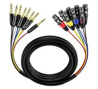 Carkio Cavo Snake XLR a 8 canali, 10ft 1/4" TRS to XLR Microphone Cable Pro Audio Recording Snake Cable for Recording, Live, Stage, Studios
