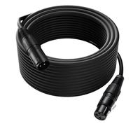 Carkio Cavo XLR da 50 FT, cavo maschio a femmina, cavo XLR con 3 pin, compatibile con microfono Shure SM, Behringer, Speaker Systems, Radio Station e More, nero