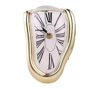 Carkio Creative Melting Clock, Salvador Dali Wall Decor for Home Office Shelf Desk Table, regalo divertente (oro)