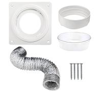 Carkio Dryer Vent Wall Plate with 4 Inch Dryer Vent Hose,Dryer Vent Connector Kit,Twist Lock Dryer Duct Connector Kit Covers Area 7 inch x 7 inch for Dryer Washer Bathroom