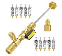 Carkio Kit di strumenti per la rimozione del nucleo della valvola, doppio formato SAE da 1/4" e 5/16" con 10 nuclei di valvola bianca, strumento di riparazione HVAC AC per sistemi di valvole Schrader