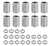 Carkio - Kit per capezzoli per lampada, con attacco M10, lunghezza 20 mm, spessore dado M10, zincato, confezione da 10