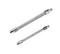 Carkio - Set di prolunghe flessibili per bussole da 1/4", 3/8", 1/2", in acciaio INOX, colore: argento, 3 pezzi