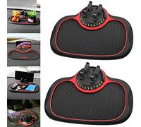 Carkio Tappetino antiscivolo per cruscotto 3 in 1, antiscivolo, multifunzione, per auto, universale, con rotazione a 360 gradi, tappetino antiscivolo per auto