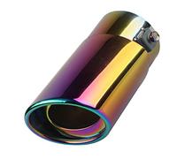 Carkio Terminale di scarico universale, 3,8-5 cm, in acciaio inox, per auto, ovale, tubo di scarico posteriore, silenziatore, modificazione, colori arcobaleno