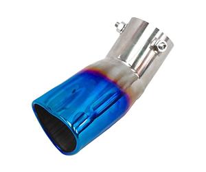 Carkio Terminali di scarico per auto, silenziatore, a forma di cuore, universali, in acciaio inox Bule Burnt, ingresso 2,48 pollici, adatto per la maggior parte delle auto