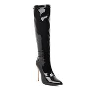 Carkuolary Womens Knee Stivali Alti Sexy Appuntito tacco a spillo High Heel Long Autunno Stivali Moda & Classico Dress Scarpe per donne Ragazze Le signore nero Numero 45