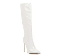 Carkuolary Womens Knee Stivali Alti Sexy Appuntito tacco a spillo High Heel Long Autunno Stivali Moda & Classico Dress Scarpe per donne Ragazze Le signore Bianco Numero 45