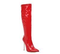 Carkuolary Womens Knee Stivali Alti Sexy Appuntito tacco a spillo High Heel Long Autunno Stivali Moda & Classico Dress Scarpe per donne Ragazze Le signore rosso Numero 44
