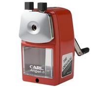 Carl Angel-5 Pencil Sharpener, Red, Quiet for Office, Home and School