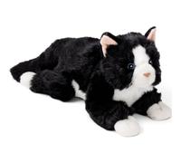 Carl Dick Gatto sdraiato bianco e nero, animale di peluche