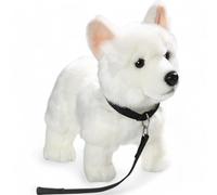 Carl Dick Pastore Tedesco bianco con guinzaglio, animale di peluche