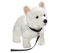 Carl Dick Peluche Cane da pastore bianco con guinzaglio per cani, 26cm di lunghezza e 22cm di altezza 3485