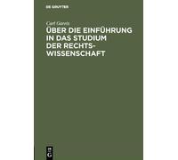 Carl Gareis Über Die Einführung in Das Studium Der Rechtswiss (Copertina rigida)