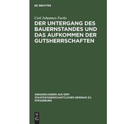 Carl Johannes F Der Untergang Des Bauernstandes Und Das Aufko (Copertina rigida)