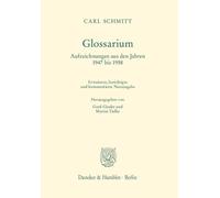Carl Schmitt Glossarium. (Copertina rigida)