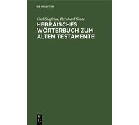 Carl Siegfried Bernhard Hebräisches Wörterbuch Zum Alten Test (Copertina rigida)