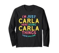 Carla Here Doing Carla Things Divertente Nome Carla Maglia a Manica