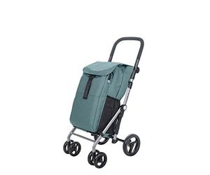 Carlett Carrello della Spesa 4 Ruote Pieghevole, Borsa Estraibile Grande Capacità 53L/15 kg e Borsa Termica 10L, Manico Regolabile, Freno di Sicurezza, Convertibile a 2 Ruote, Classic Duo, Verde