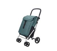 Carlett Carrello della Spesa 4 Ruote Pieghevole, Borsa Estraibile Grande Capacità 64L/32 kg e Borsa Termica 12L, Manico Regolabile, Freno di Sicurezza, Convertibile a 2 Ruote, Classic Family, Verde