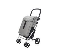 Carlett Carrello della Spesa 4 Ruote Pieghevole, Borsa Estraibile Grande Capacità 64L/32 kg e Borsa Termica 12L, Manico Regolabile, Freno di Sicurezza, Convertibile a 2 Ruote, Classic Family, Bianco