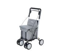 Carlett Deambulatore e Carrello con Sedile Integrato, Prodotto Medico Certificato UE, Manico Regolabile, Doppio Freno e Ruote Regolabili a 3 Posizioni, Leggero e Compatto, Comfort Move, Grigio Chiaro