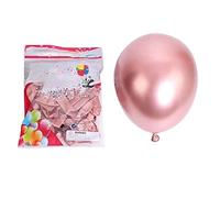 Carlgelrag 50Pcs Palloncini nel Lattice Metallizzato da 10 Pollici Palloncini nel Metallo Cromato Spesso con Perle per Decorazioni per Feste - Rosa