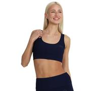 Carlheim Women's Active Wear Sports Bra Ribbed Classic Helle, Navy, Medium