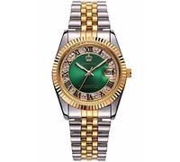 Carlien argento e oro in acciaio INOX da polso al quarzo impermeabile calendario moda lusso orologio da donna verde
