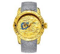 CARLIEN Orologio automatico da uomo, alla moda, con drago inciso in 3D, impermeabile, grande quadrante, orologio sportivo da polso, Oro Automatico, 50mm, Meccanico, a carica automatica, orologio