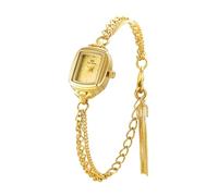 CARLIEN Orologio da polso analogico da donna, con quadrante rettangolare color argento e oro, con nappa, ultra sottile, impermeabile, al quarzo, casual, elegante, analogico, Oro, Moda, Lusso, Vintage