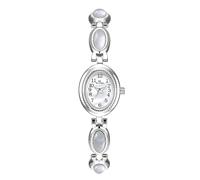 CARLIEN Orologio da polso da donna, elegante, elegante, elegante, con numeri arabi, color oro e argento, con numeri arabi, facile da leggere, impermeabile, elegante, Argento Bianco, Moda, Vintage