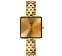 CARLIEN Orologio da polso da donna, elegante, minimalista, quadrato, placcato oro o argento, al quarzo, elegante, in acciaio inox, impermeabile, regalo per lei, Oro, Elegante, vintage, semplice