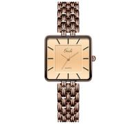 CARLIEN Orologio da polso da donna, elegante, quadrato, placcato oro, argento, al quarzo, elegante, in acciaio inox, impermeabile, casual, alla moda, regalo per lei, Marrone B, Elegante, vintage