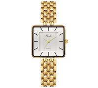 CARLIEN Orologio da polso da donna, elegante, quadrato, placcato oro, argento, al quarzo, elegante, in acciaio inox, impermeabile, casual, alla moda, regalo per lei, B Oro Bianco, Elegante, vintage