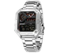 CARLIEN Orologio da polso da uomo, elegante, con grande quadrante digitale, retroilluminato a LED, luminoso, cronometro, alla moda, casual, impermeabile fino a 5 atm, al quarzo, da uomo
