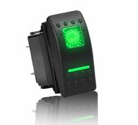 Carling Rocker Interruttore Spst ,20A 12vdc,Illuminato Verde,2 Independent LED