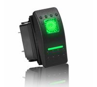 Carling Rocker Interruttore Spst ,20A 12vdc,Illuminato Verde,2 Independent LED