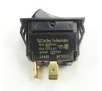 Carling Rocker Switch DPST Nero 10A 250VAC 15A 125VAC 3/4 HP