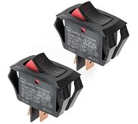 Carling Technologies Curvette RA901-VB-B-9-V | SPST ON-Off | 10A 250VAC / 16A 125VAC | Attuatore nero/rosso | Confezione da 2