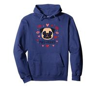 Carlini e Baci: Adorabile Regalo Romantico per San Valentino Amante dei Cani Felpa con Cappuccio, Unisex per Adulti, Navy, S